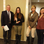 Tom Kachmarck; Sophia Pecora, 2015 Brown Forman Premium Whiskey Category Winner; Lisa Kazersky, 2014 recipient; Audrey Sanders.