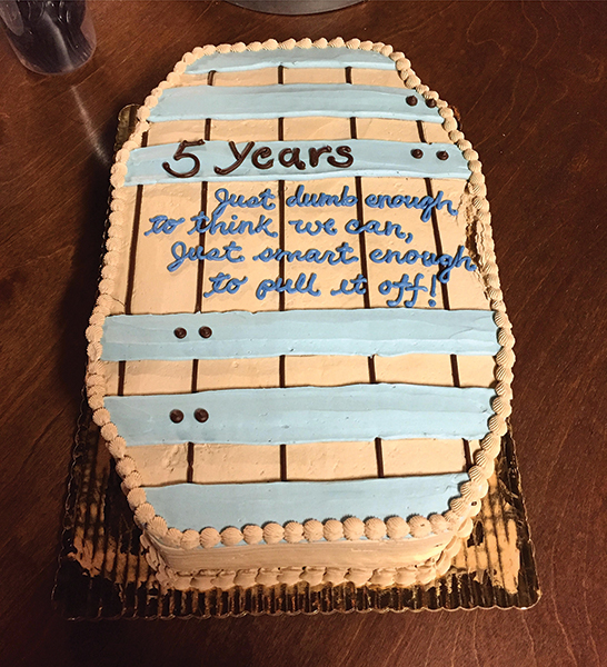 Sons of Liberty Spirits Co. celebrated five years in business on December 30, 2016.