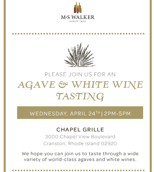 Apr. 24, 2004: MS Walker Agave & White Wine Event (Trade Only)