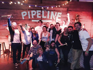 The winning team of the Bacardi Bar Build event. Guest Columnist Zahariadis (second from right).