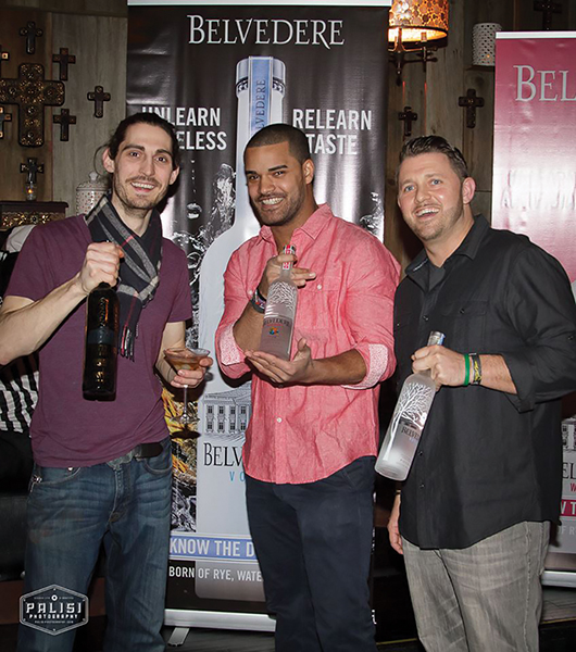 Top three contestants, Matt Bacco from Post 154 in Westport, Lyles Williams from Cask Republic in Stamford, and Justin Cyr from 85 Main in Putnam