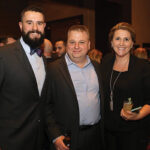 Dan Meiser, 2017 CRA Vice Chairman, Proprietor of Oyster Club and Engine Room and Restaurateur of the Year; Anthony Sullo of Joey Garlic’s and 2017 CRA Chairman of the Board; and Sarah Maloney, Executive Director, CRA. Photo by Brian Ambrose.
