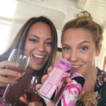 Monica Muffoletto and Erin Pisacreta, Latitude Beverage-holding Lila Rosé.
