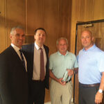 Diageo Salesperson of the Year Award at Eder Bros., Inc.: Svetlin Tchakarov, Wine Manager-CT, Diageo; Joe Bennett, Sales Manager-CT, Diageo; Don Guimento, Eder Bros., Inc. and Salesperson of the Year; Ed Weissauer, General Market Sales Manager, Eder Bros., Inc.