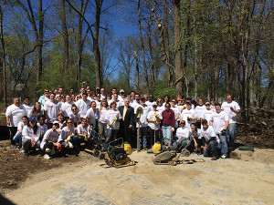 Diageo North America employees helped revitalize the STAR Center in Norwalk, shown with Norwalk Mayor Harry Rilling.