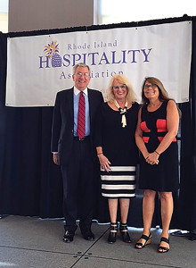 Hudson Riehle, Senior Vice President of Research and Knowledge Group for the National Restaurant Association; Dale Venturini, President and CEO of RI Hospitality Association; and Rachel Roginsky, President of Pinnacle Advisory Group.