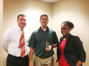 Left to right: Michael McGrath, Marketing Manager, Eder Bros; Sales Representative Tim Senft; Corinn Williams, Diageo Market Manager.