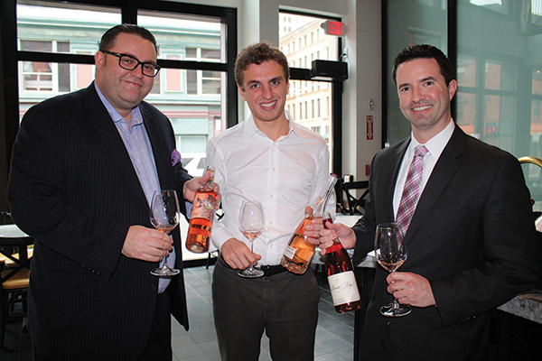 Mike Lester, On-Premise Manager, M.S. Walker; Colin Geoffroy, Leader of Hospitality Group, Providence G; and Bryan Hoffman, Fine Wine Portfolio Manager, M.S. Walker.