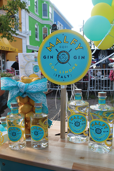 Malfy Gin on display at the venue’s outdoor patio.