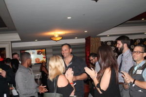 Joe Aceto (middle) of Mezzo Grill and Bar was crowned the winner during the event's cocktail competition.