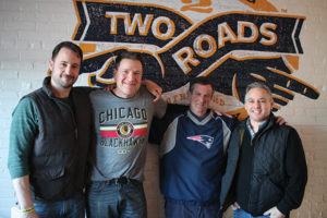 Mike Scalise of Broadway Wines and Spirits in Colchester and the Connecticut Small Brands Council; Doug Rankin of Missing Link Wine Co. and the Connecticut Small Brands Council; Steve Leon, Owner, Wine Cellars 4 in Farmington; Chris Cambareri, Owner, Willowbrook Spirit Shoppe in Cromwell.