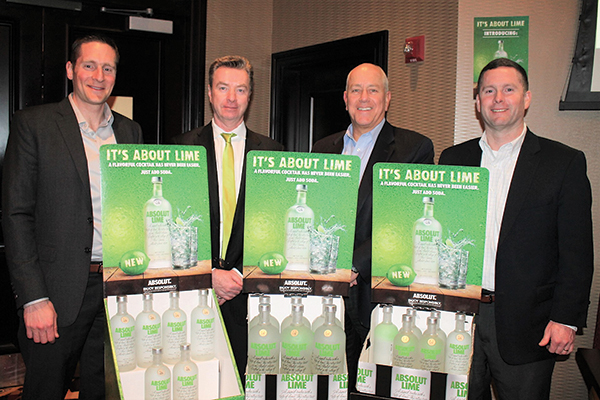 Beau Hodges, Region Manager MA/RI, Pernod Ricard; Kevin McCann, Vice President Pernod Ricard Portfolio MA/RI United Division, Martignetti Companies; Joe Morenzi, General Manager, Rhode Island Distributing Co.; Chris Woods, Vice President Sales, Rhode Island Distributing Co.