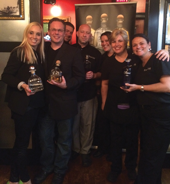 Amanda Pekar, Patrón Portfolio Manager, Connecticut Distributors, Inc.; Anthony DeSerio, Bartender and Brand Educator; Joe Rodegher, Sales Representative, CDI; Edison Grille Owner Jerry Czyz and Edison Grille staff.