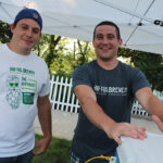 Vinnie Pelliccione and Brian Gmelin, Sales and Tasting Room staff at Half Full Brewing in Stamford.