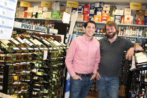 Jason Gold, Owner, Gold’s Wine and Spirits with employee Chris Reinmuth.