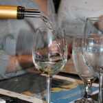 A Catena Zapata Chardonnay wine pour.