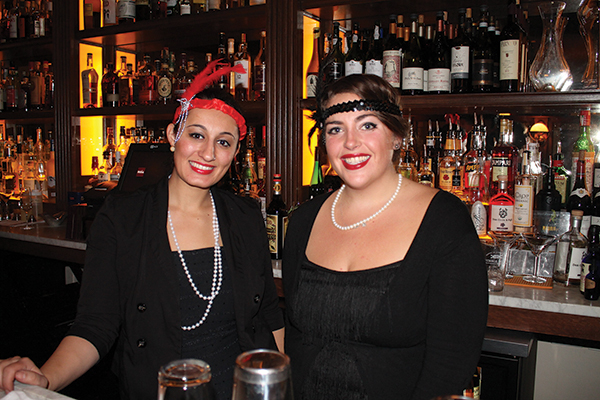 Bartenders Faye Suma and Tess Ashcroft dressed for the Repeal Day celebration at Roia Restaurant in New Haven.