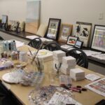 craft tables and craft supplies