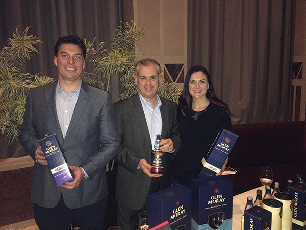 Ryan Sullivan, Prestige Wine & Spirits Group; Keith Miranda, President, Johnson Brothers of RI; and Kelly Tomek of Glen Moray.