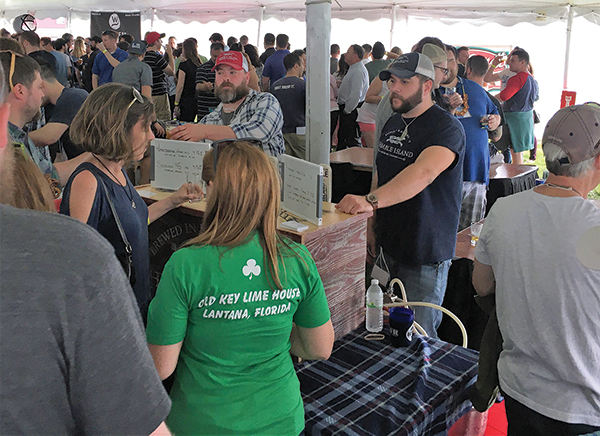 Thimble Island Brewing Company’s Dave Morgan, Lead Sales Representative and Dan Cole, Production Manager, met with guests at the Newport Craft Beer Festival on April 28.
