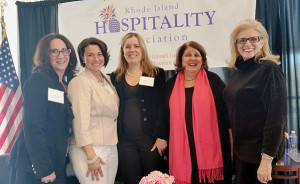 Lisa Mattiello, Director of Catering at Pranzi Catering & Events; Tracy Rabar, Guest Service Specialist, Instructor, Entrepreneur and Owner of Avenue N American Kitchen; Lisa Speidel, Owner of Persimmon Restaurant; Gail Ciampa, Food Editor, The Providence Journal; and Dale Venturini, President & CEO, RI Hospitality Association.