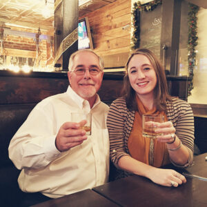Rachel Hurvitz with Eddie Russell, Master Distiller of Wild Turkey.