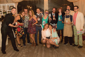 Standing: Mark Tubridy, USBG NYC; Maeghan Kleinerman, USBG Boston, Recipe Rounds Winner; Troy Clark, Judge, United Mixologist; Leanne Favre, USBG NYC; Brian Weber, USBG NYC; Ginny Edwards, USBG Boston, People’s Choice Recipe Winner; Peter Luciano, USBG Rochester; Cat Rockefeller, USBG NYC; David Roth, Live Mix-Off Winner; Bailey Pryor, Judge, CEO and Founder, Real McCoy Spirits; Jonathan Pogash, Contest Host and Judge, The Cocktail Guru. Kneeling: Kayleigh Speck, USBG RI and Pamela Wiznitzer, Judge, President USBG NYC.