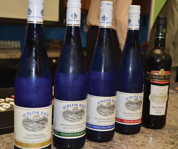 Schlink Haus Bereich Nahetal Auslese 2013, Schlink Haus Riesling Kabinett 2012, Schlink Haus Riesling 2015, Schlink Haus Riesling Spatlese 2014 and Schlink Haus Dornfelder Sweet Red Wine 2011.