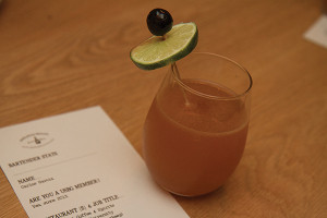 Carlos Garcia, USBG RI and Bartender at New Harvest Coffee & Spirits in Providence, RI created The De Goma and took third place. Photo by Stephanie Webster c/o CTbites.com.