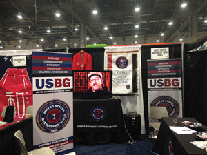 USBG booth at Nightclub & Bar. Martucci on screen.