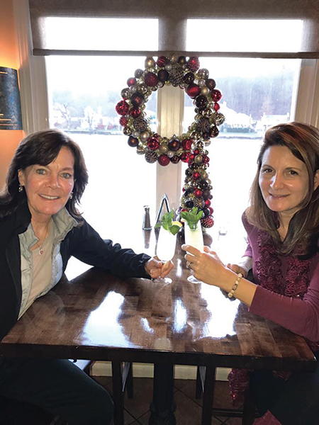 Laura Lombardi, Sales Representative, Angelini Wines and Jennifer Recker, Manager and Owner, Stone’s Throw Restaurant in Seymour, with the “Limoncello Sparkler.”