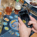 The tasting mat at the Sierra Nevada Beer Camp event at Butchers & Bakers.