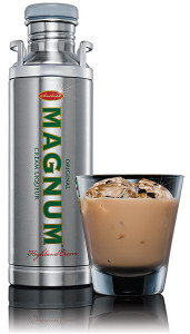 Magnum Cream Liqueur is a “uniquely indulgent drinking experience,” created from a blend of the finest vatted Highland Scotch Whisky and real Dutch cream. The cream liqueur offers hints of caramel, chocolate and rich toffee and is distinctively packaged in a reusable stainless steel flask with screw top  and handles.