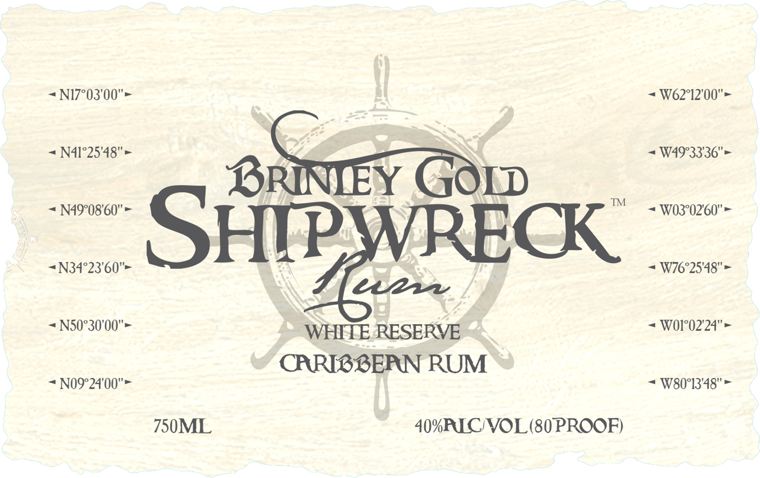 Brinley Shipwreck Rum Release White Reserve Expression