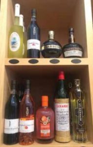 A colorful cordial display at Wainscott Main Wine & Spirits in Wainscott, NY.