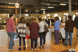 USBG RI chapter members during the tour at Dirty Water Distillery. 