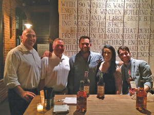 Jeff Conelius, Craft Spirit Specialists, Allan S. Goodman; Tom Kachmarck, CT State Manager, Brown-Forman; Nick Georgetti, Engine Room; Nikki Simches, First Place Winner; Erick Karadimas, Abigail’s.