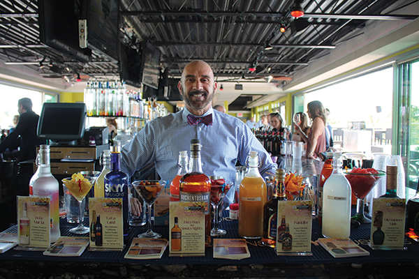 Dave Brogan, Key Account Manager, Hartley & Parker mixing a variety of cocktails. Featured spirits included Cruzan Tropical Fruit Punch Rum, Skyy Infusions California Apricot Vodka, Auchentoshan American Oak Scotch, Pusser’s British Navy Rum, Gunpowder Rum and Nautical Gin.