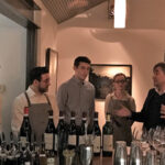 Luca Currado, Winemaker, Vietti Winery on far right, educating the staff of Community Table in New Preston about Vietti Wines.