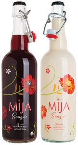 Mija Red and Mija White Sangria showcase new floral packaging.