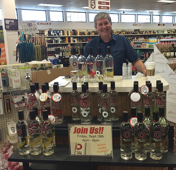 Aaron McNichol of Northeast Beverage showcased the award-winning vodkas at M & R Liquors in South Windsor.