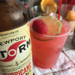 A cocktail creation by Pogash featuring Newport Storm’s Hurricane Amber Ale. 