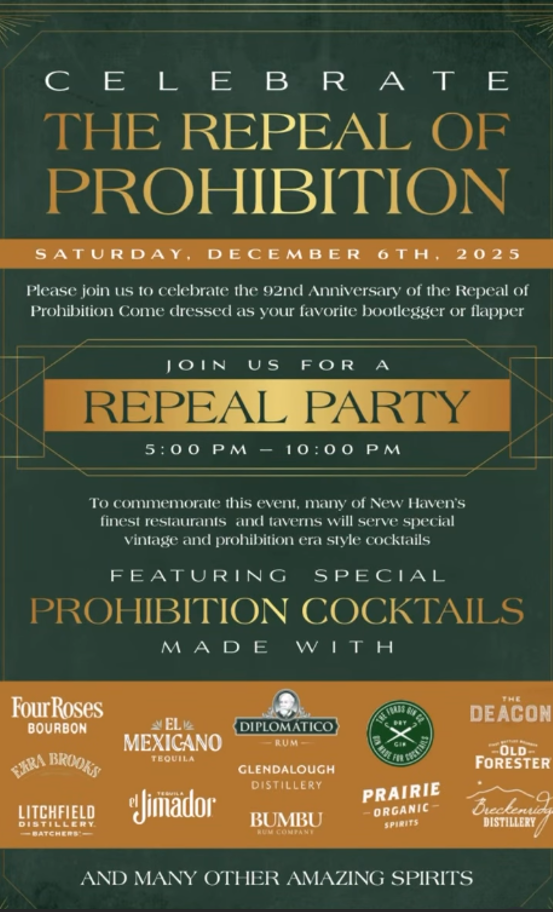 Dec. 6, 2025: Repeal Day New Haven 2025 Celebrations