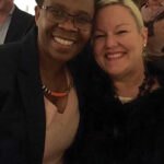 Ntsiki Biyela, Winemaker, Stellekaya Wines with Anne Sage, Co-owner, Sage Cellars during a wine dinner hosted at the Providence Art Club in October.