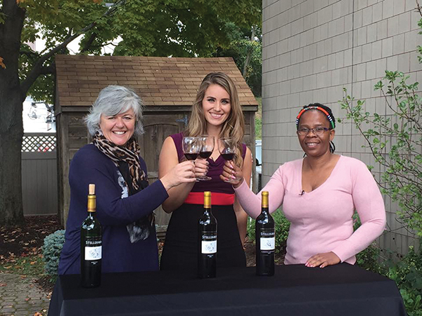 Jane Lello, Owner, Stellekaya Vineyards; Michaela Johnson, Anchor, The Rhode Show; Ntsiki Biyela, Winemaker, Stellekaya Vineyards.