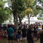 Festival gatherers crowded the grounds of the Shakespeare Theatre last year.