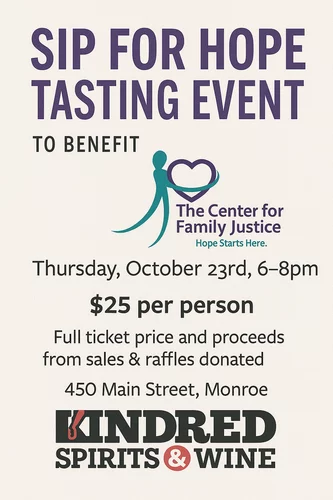 Oct. 23, 2025: Sip for Hope at Kindred Spirits & Wine