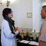 Elana Effrat, Spirits Manager, Winebow with James Rivera, Manchester Wine and Liquor.